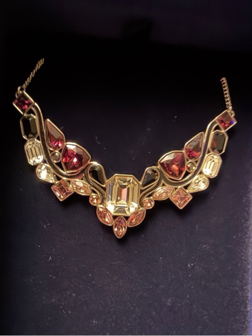 Swarovski Gold-Tone Necklace with Pink and Clear Crystals